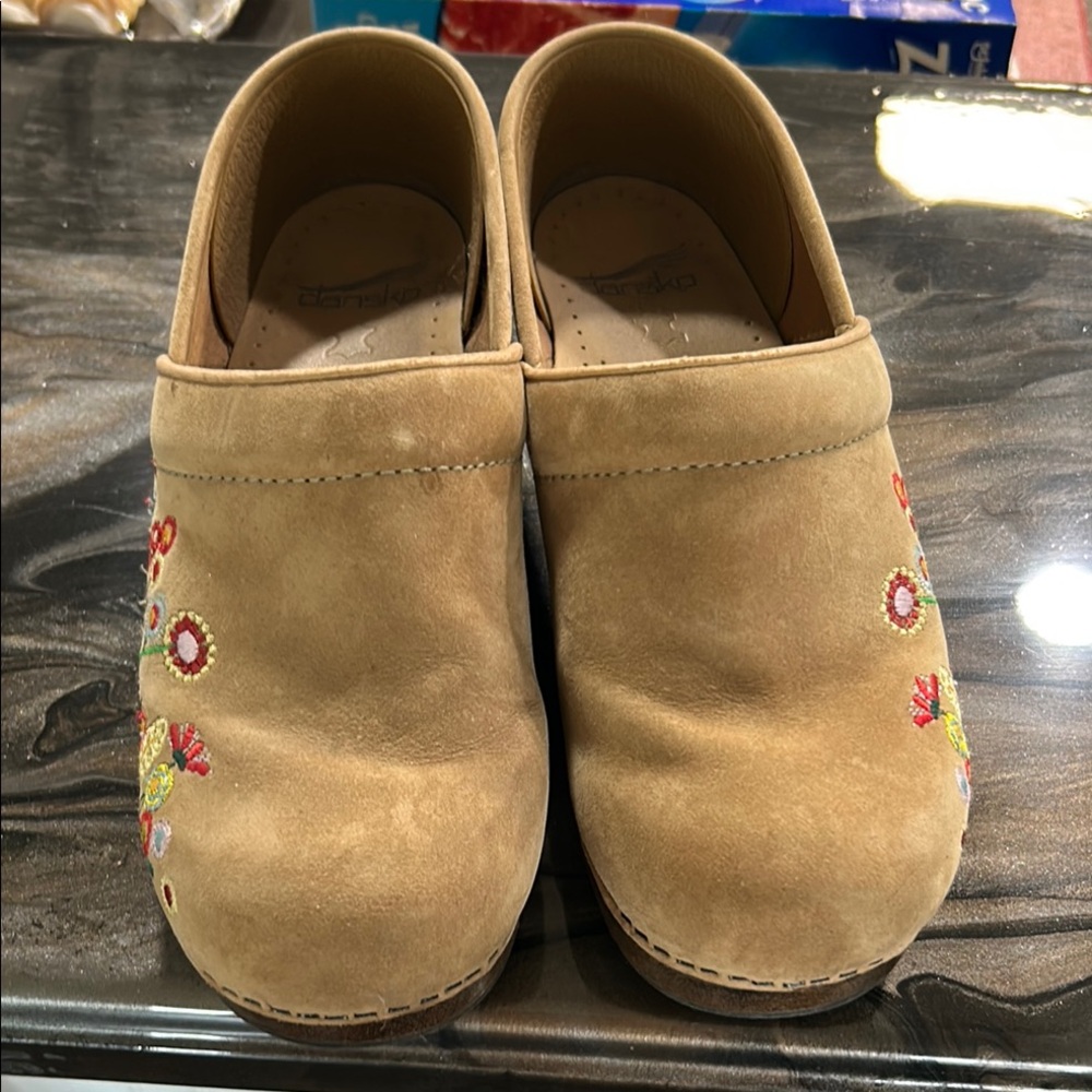 Dansko Tan Mules Comfortable Slip-On Clogs